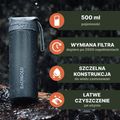 Пляшка туристична з фільтром Bachgold Selfpress Waterfilter 500 мл чорний 4