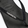 Жіночі шльопанці Havaianas Slim Flatform Sparkle чорні 8