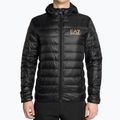 Чоловіча куртка з логотипом EA7 Emporio Armani Train Core ID Down Light Hoodie з капюшоном чорного/золотого кольору