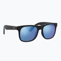 Окуляри сонцезахисні дитячі Ray-Ban Justin matt rubber black/blue mirror