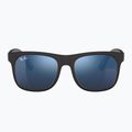 Окуляри сонцезахисні дитячі Ray-Ban Justin matt rubber black/blue mirror 2