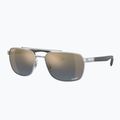 Окуляри сонцезахисні Ray-Ban RB3701 Polarized+ Lenses silver/blue gold polarized+ 4