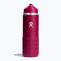 Термопляшка Hydro Flask з широким горлом, солом'яною кришкою та чохлом 590 мл 2