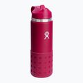 Термопляшка Hydro Flask з широким горлом, солом'яною кришкою та чохлом 590 мл 3