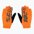 Велорукавиці чоловічі 100% Brisker fluo orange/black 3