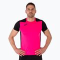 Чоловіча бігова сорочка Joma Record II фтор рожево-чорна