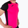 Чоловіча бігова сорочка Joma Record II фтор рожево-чорна 4