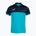 Футболка поло тенісна чоловіча Joma Montreal fluorescent turquoise/navy blue