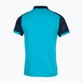 Футболка поло тенісна чоловіча Joma Montreal fluorescent turquoise/navy blue 2