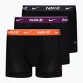 Чоловічі труси-боксери Nike Everyday Cotton Stretch Trunk 3 пари чорні/фіолетові/помаранчеві