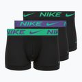 Труси чоловічі Nike Dri-Fit Essential Micro Trunk 3 пари black green shock/wild violet/black text wb