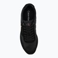 Взуття чоловіче Calvin Klein HM0HM02212 Retro Runner Bans Leather Suede triple black/adrenaline rush 5