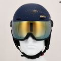 Жіночий гірськолижний шолом UVEX Wanted Visor WE фліс блискітки/золото матовий/дзеркальний золотий дим 11