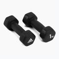 Гантелі adidas 2x1 кг чорні ADWT-10001 2