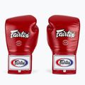 Боксерські рукавички Fairtex Pro Competition з фіксованим великим пальцем шкіряні червоні 2