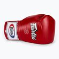 Боксерські рукавички Fairtex Pro Competition з фіксованим великим пальцем шкіряні червоні 5