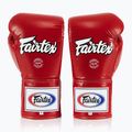 Боксерські рукавички Fairtex Pro Competition з фіксованим великим пальцем шкіряні червоні