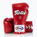 Боксерські рукавички Fairtex Pro Competition з фіксованим великим пальцем шкіряні червоні 4