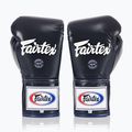 Боксерські рукавички Fairtex Pro Competition з фіксованим великим пальцем зі шкіри сині