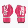 Рукавички боскерські з мікрофібри Fairtex рожеві/білі 2