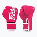 Рукавички боскерські з мікрофібри Fairtex рожеві/білі