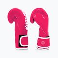 Рукавички боскерські з мікрофібри Fairtex рожеві/білі 3