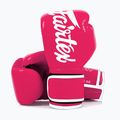 Рукавички боскерські з мікрофібри Fairtex рожеві/білі 4