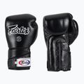 Стильні кутові спаринг-боксерські рукавички Fairtex - закритий великий палець чорні