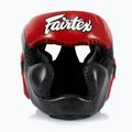 Боксерський шолом для спарингу Fairtex Diagonal Vision - повне покриття голови чорний/червоний 2