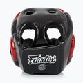 Боксерський шолом для спарингу Fairtex Diagonal Vision - повне покриття голови чорний/червоний 3