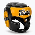 Боксерський шолом для спарингу Fairtex Diagonal Vision - повне покриття голови чорний/жовтий