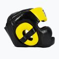 Боксерський шолом для спарингу Fairtex Diagonal Vision - повне покриття голови чорний/жовтий 4