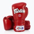 Стильні кутові спаринг-боксерські рукавички Fairtex - закритий великий палець червоні 4