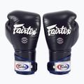 Стильні кутові спаринг-боксерські рукавички Fairtex - закритий великий палець сині