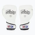 Стильні кутові спаринг-боксерські рукавички Fairtex - закритий великий палець білі