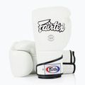 Стильні кутові спаринг-боксерські рукавички Fairtex - закритий великий палець білі 4