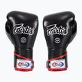 Стильні кутові спаринг-боксерські рукавички Fairtex - закритий великий палець чорний/білий/червоний
