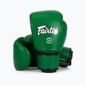 Боксерські рукавички з натуральної шкіри Fairtex зелені 4