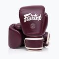 Боксерські рукавички з натуральної шкіри Fairtex бордові 4