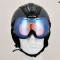 Гірськолижний шолом CASCO SP-2 Photomatic Visor структурований миш'яковий сірий/червоний 9