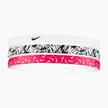 Пов'язка на голову Nike Printed Headbands 3 шт. white/aster pink/black
