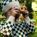Шапка зимова дитяча KID STORY Merino green chessboard 8