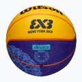 М'яч баскетбольний дитячий Wilson Fiba 3X3 Mini Paris 2004 blue/yellow розмір 3 5