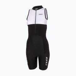 Комбінезон для тріатлону жіночий ZONE3 Lava Long Distance Trisuit black/white/green