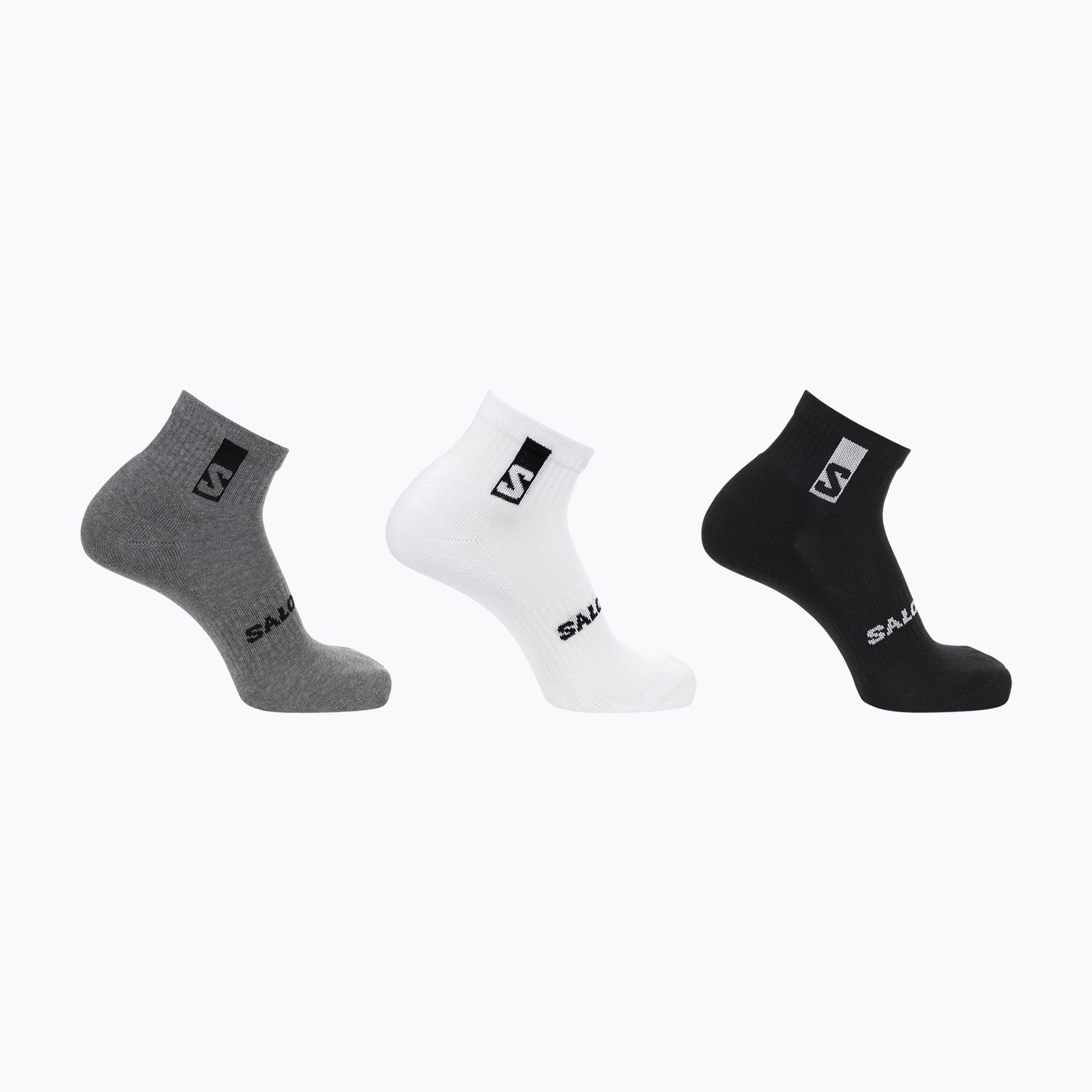 Шкарпетки для трекінгу Salomon Everyday Ankle 3 пари black/white/med grey - Sportano.ua