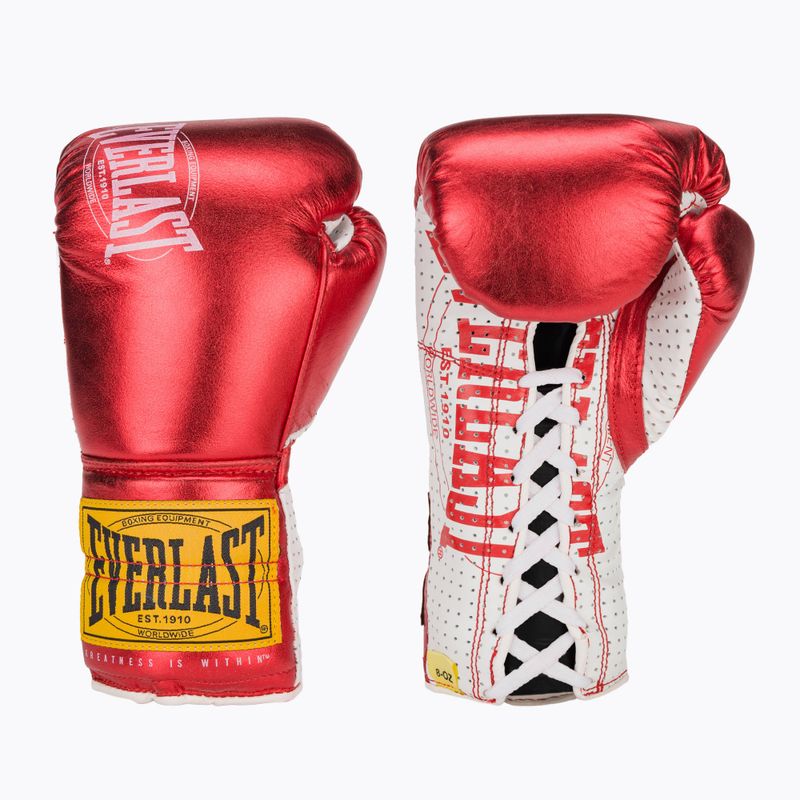 Шкіряні боксерські рукавички Everlast Fight червоні