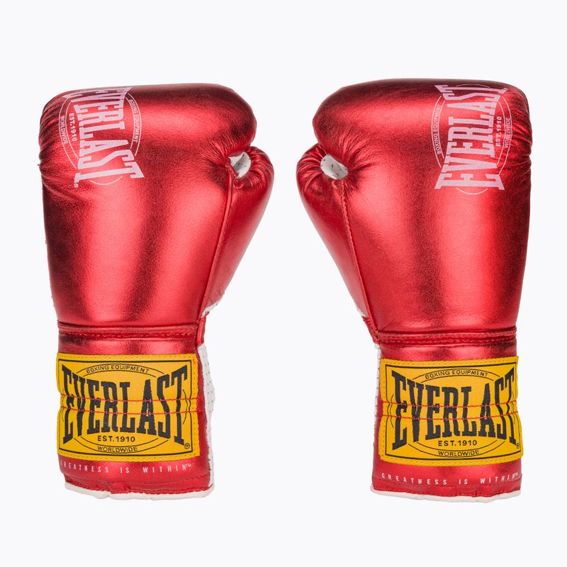 Шкіряні боксерські рукавички Everlast Fight червоні 2