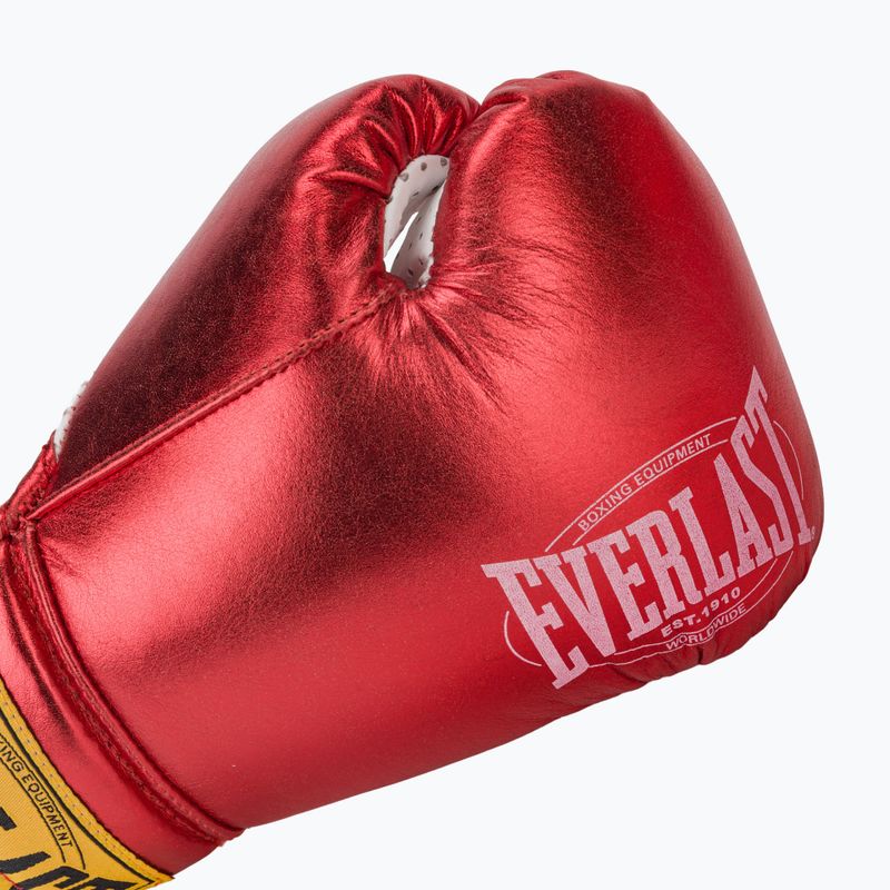 Шкіряні боксерські рукавички Everlast Fight червоні 5