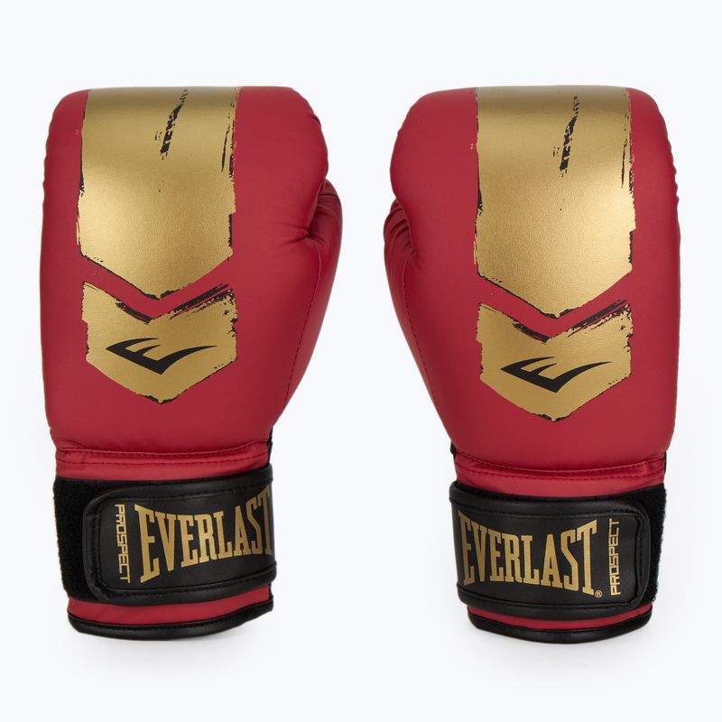 Набір боксерський Everlast Prospect 2 Шолом + щитки + Рукавиці red/gold 2