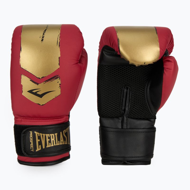Набір боксерський Everlast Prospect 2 Шолом + щитки + Рукавиці red/gold 3